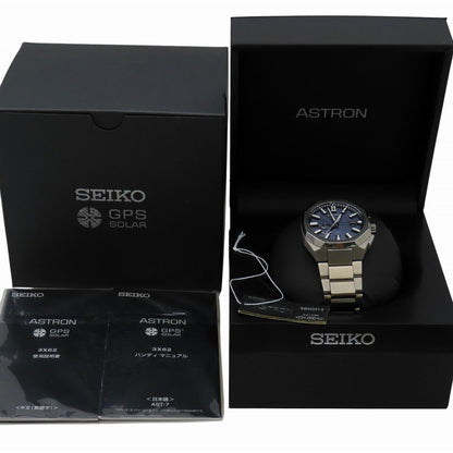 Seiko Watches Solar Powered Radio Watch Sbxd013 / 3X62-0Aa0 Titanium Navy Astron Nexter Navy Dial