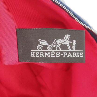 Hermes Pouch Canvas, Cotton Indigo Blue Palmir Trapezoid Pouch