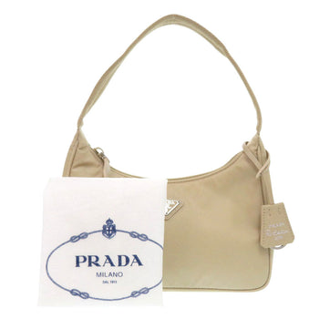 Prada Handbag 1Ne515 Nylon Beige Re-Edition 2000 Re-Nylon Mini Bag