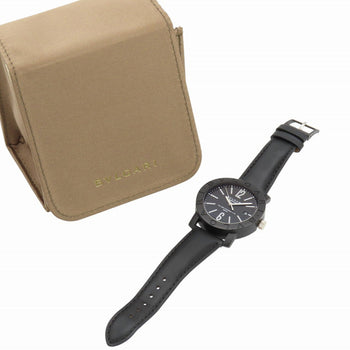 Bvlgari Watches Mechanical Automatic Bb40Cl Carbon, Leather Black Bulgari Bulgari Carbon Black Dial