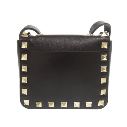Valentino Garavani Shoulder Bag Leather Black Rock Studs