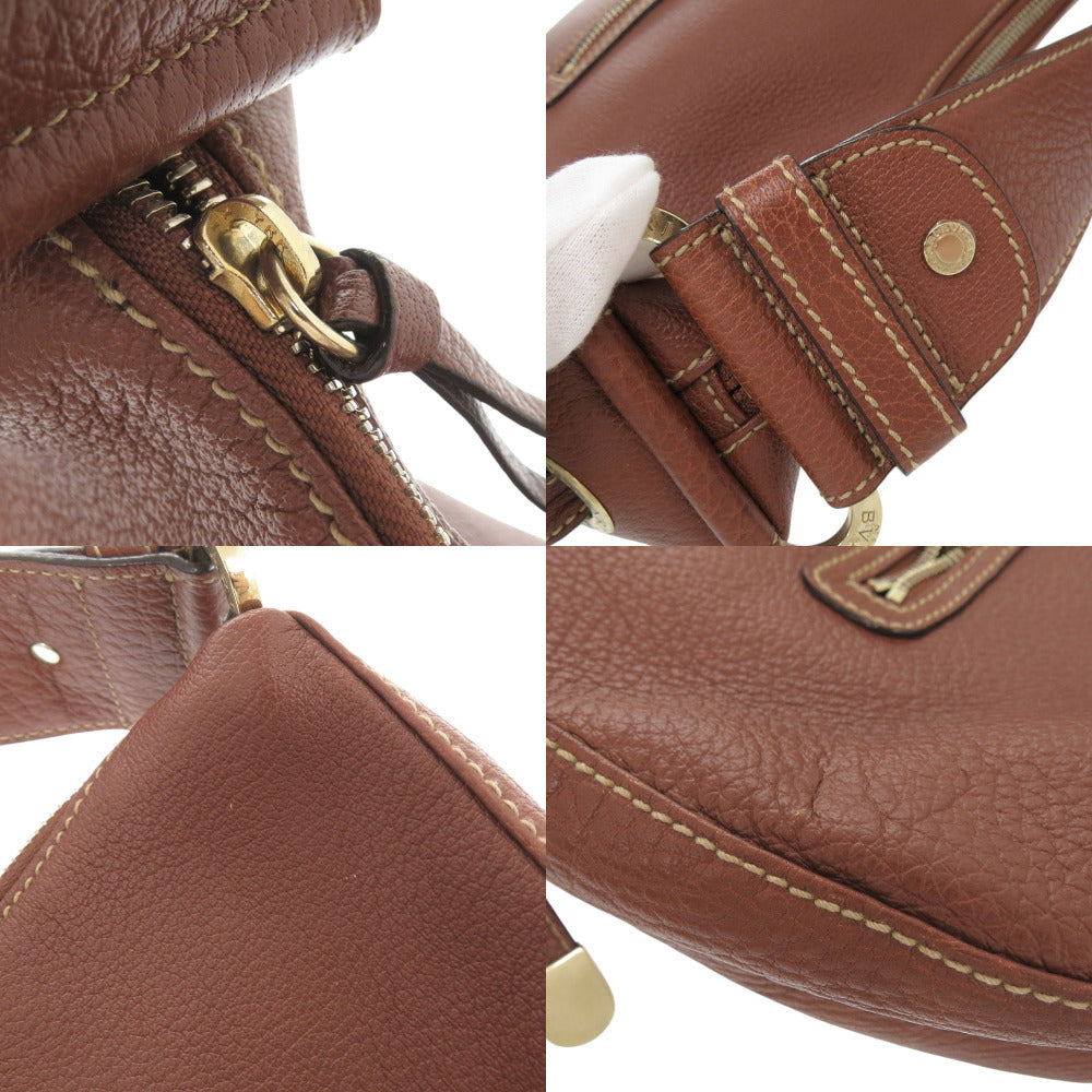 Bvlgari Shoulder Bag Leather Brown