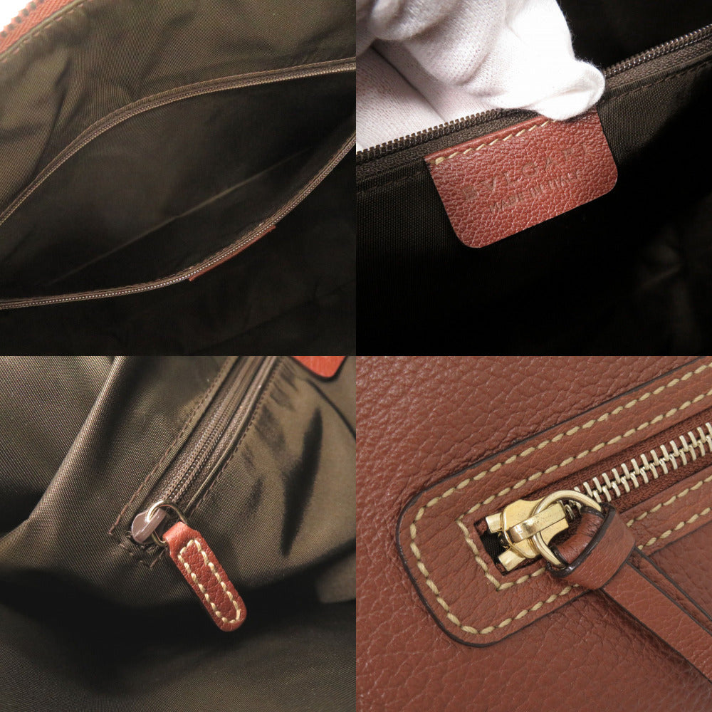 Bvlgari Shoulder Bag Leather Brown
