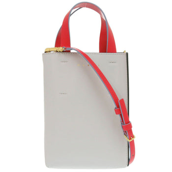Marni Handbag Leather Gray Museo