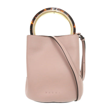Marni Handbag Leather Pink Pannier Pannier