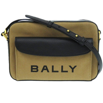 Bally Shoulder Bag 6304577 Fabric, Canvas Sand Beige Brown