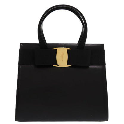 Salvatore Ferragamo Handbag Ba214178 Leather Black Vara Ribbon