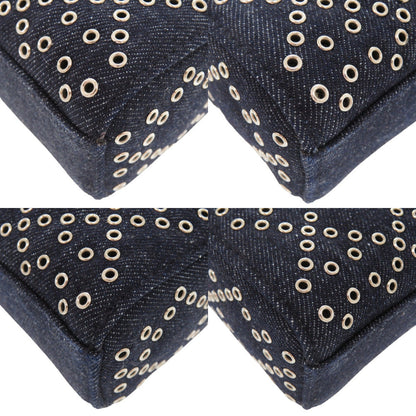 Christian Dior Handbag Denim Blue Lady D-Joy Cannage Medium
