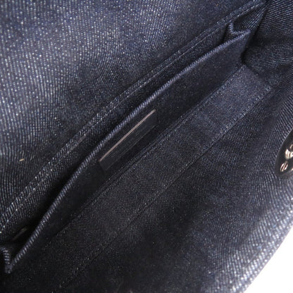 Christian Dior Handbag Denim Blue Lady D-Joy Cannage Medium