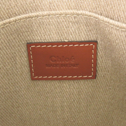 Chloe Handbag Chc22Ss397 Leather Beige Woody Medium Tote Bag