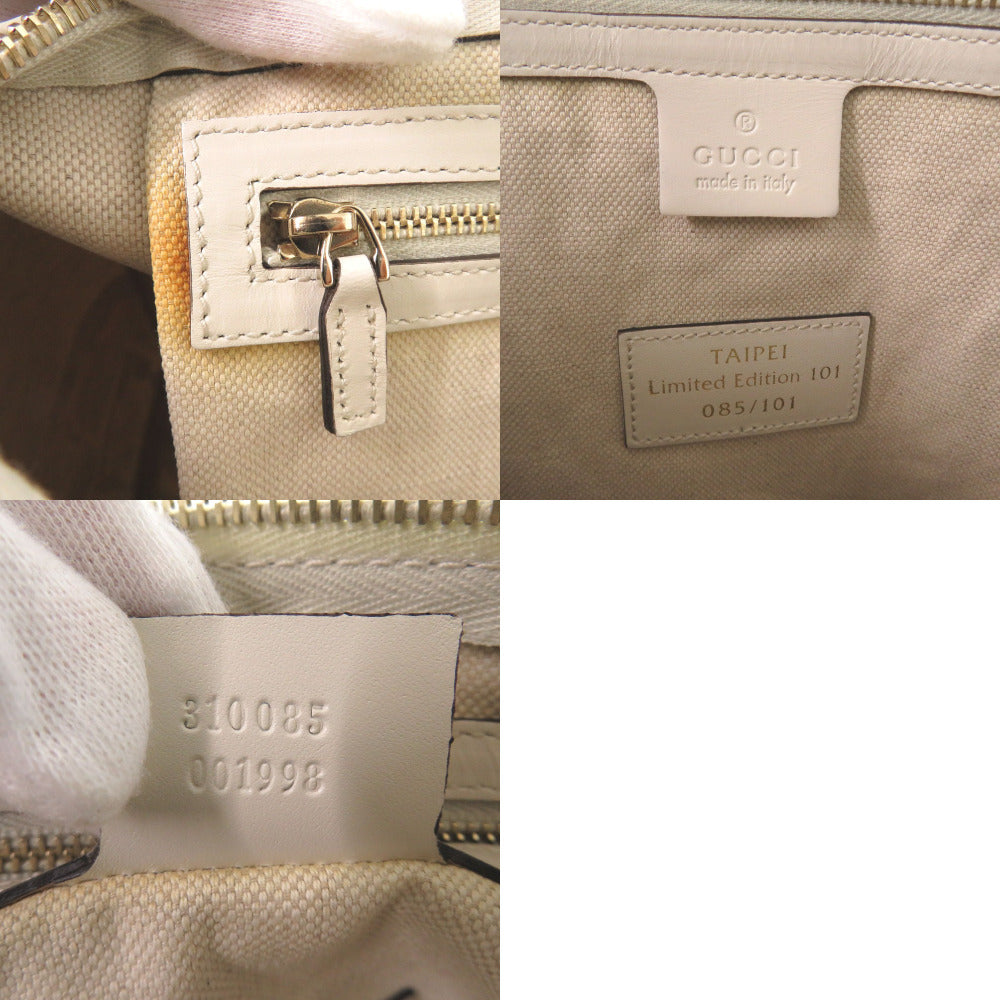 Gucci Boston Duffel Bag 310085 Leather White Taipei Limited Edition 101