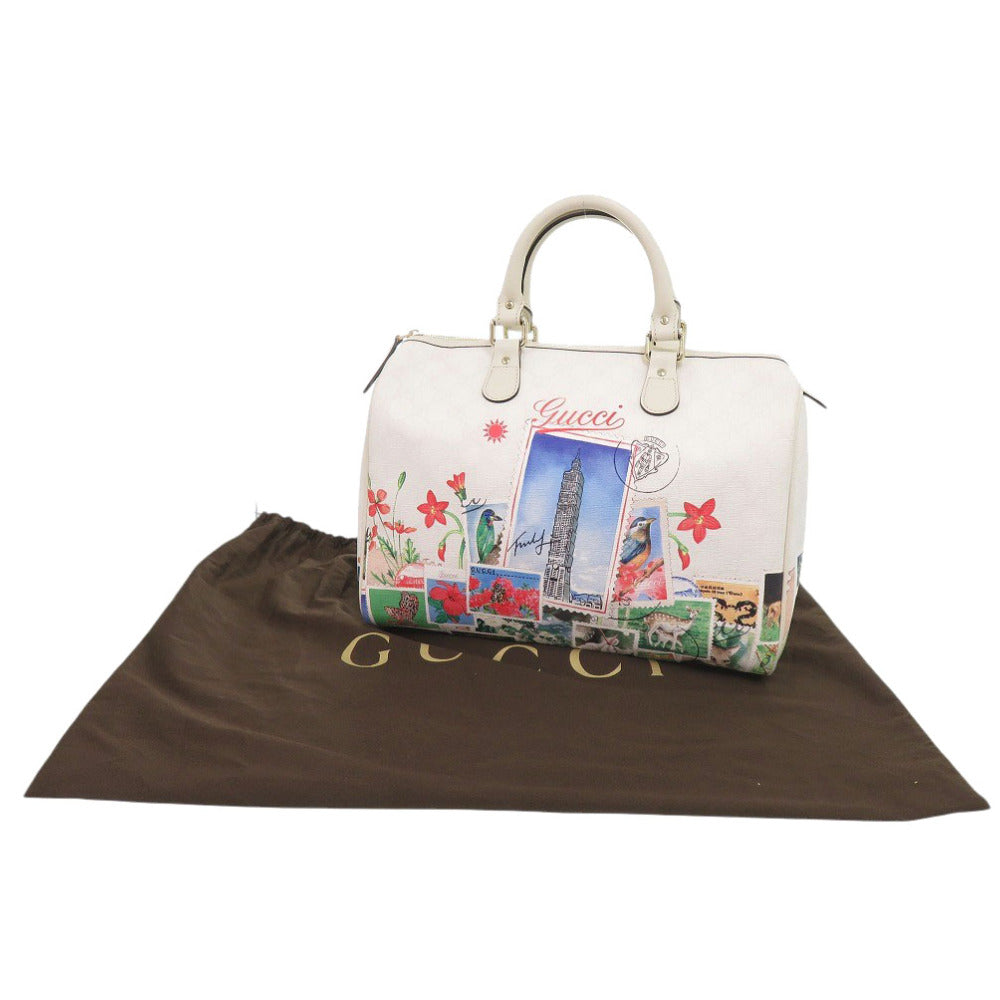 Gucci Boston Duffel Bag 310085 Leather White Taipei Limited Edition 101