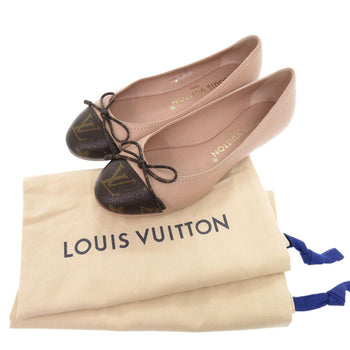 Louis Vuitton Pumps Leather, Monogram Canvas Pink Popiline Ballerina 34 1/2