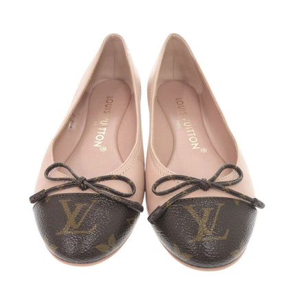 Louis Vuitton Pumps Leather, Monogram Canvas Pink Popiline Ballerina 34 1/2