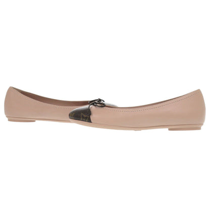 Louis Vuitton Pumps Leather, Monogram Canvas Pink Popiline Ballerina 34 1/2