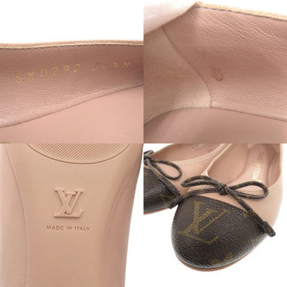 Louis Vuitton Pumps Leather, Monogram Canvas Pink Popiline Ballerina 34 1/2