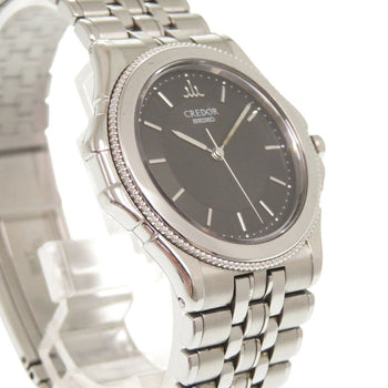 Seiko Watches Quartz Gcar007 / 8J81-6A20 K18 White Gold, Stainless Steel Black Quartz Credor