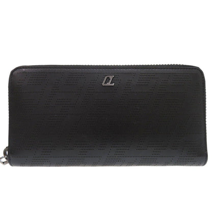 Christian Louboutin Long Wallet Purse 1235147 Leather Black Zip Around Panettone Wallet Women