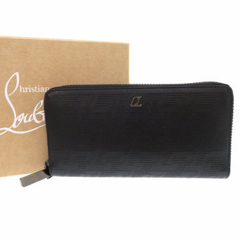 Christian Louboutin Long Wallet Purse 1235147 Leather Black Zip Around Panettone Wallet Women