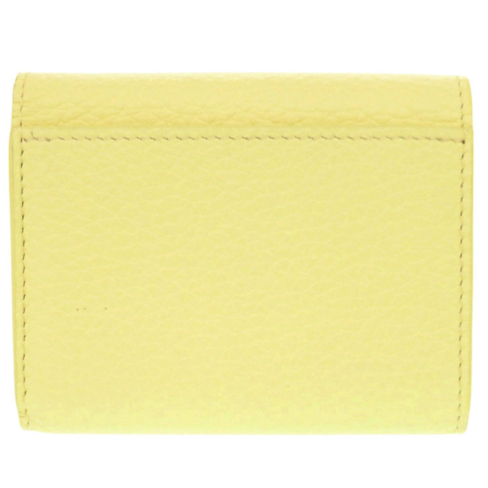 Louis Vuitton Tri-Fold Wallet M83610 Taurillon Clemence Leather Yellow Portefeuille Capsine Xs Women