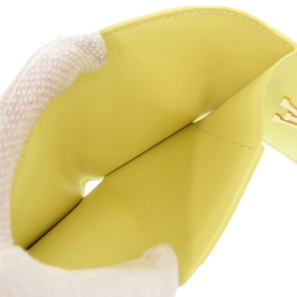 Louis Vuitton Tri-Fold Wallet M83610 Taurillon Clemence Leather Yellow Portefeuille Capsine Xs Women