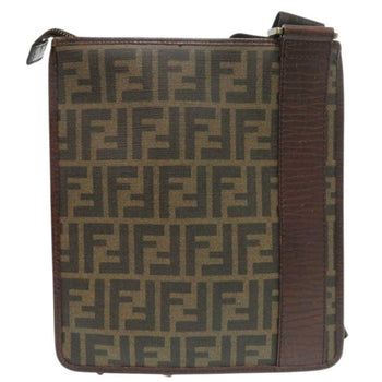 Fendi Shoulder Bag Pvc, Leather Brown Zucca Pattern Vintage Sacoche Women