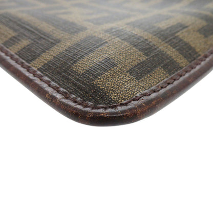 Fendi Shoulder Bag Pvc, Leather Brown Zucca Pattern Vintage Sacoche Women