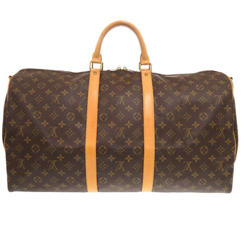 Louis Vuitton Boston Duffel Bag M41414 Monogram Canvas Brown Monogram Keepall Bandouliere55 Mens
