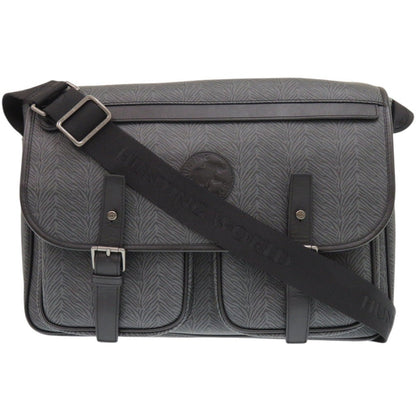 Hunting World Shoulder Bag Leather Black Mens