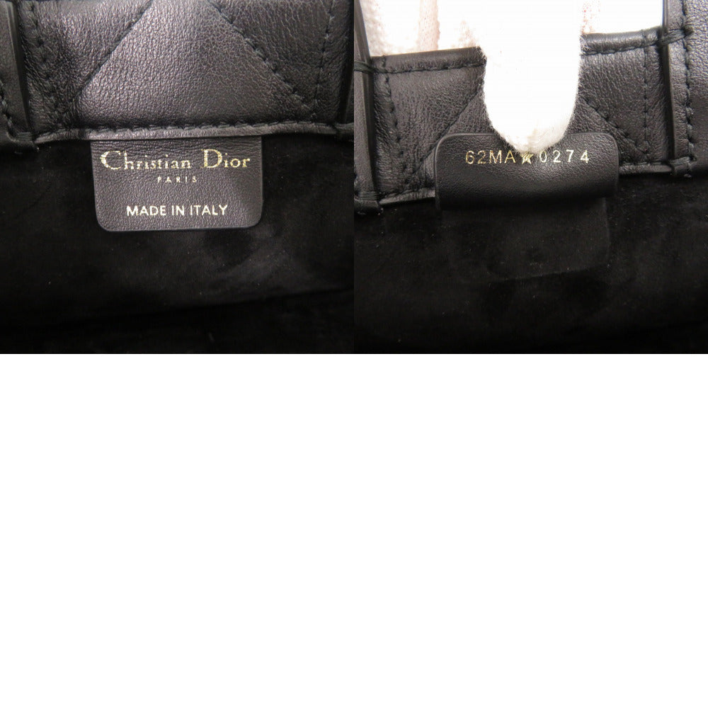 Christian Dior Handbag S5573Owhp Calfskin Black 2Way Mini Macrocannage Book Tote Women