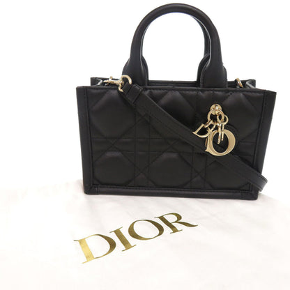 Christian Dior Handbag S5573Owhp Calfskin Black 2Way Mini Macrocannage Book Tote Women
