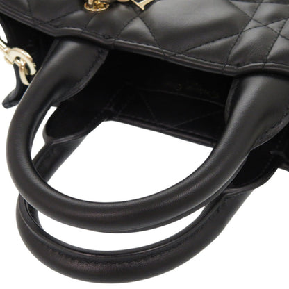 Christian Dior Handbag S5573Owhp Calfskin Black 2Way Mini Macrocannage Book Tote Women