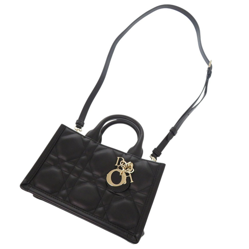 Christian Dior Handbag S5573Owhp Calfskin Black 2Way Mini Macrocannage Book Tote Women
