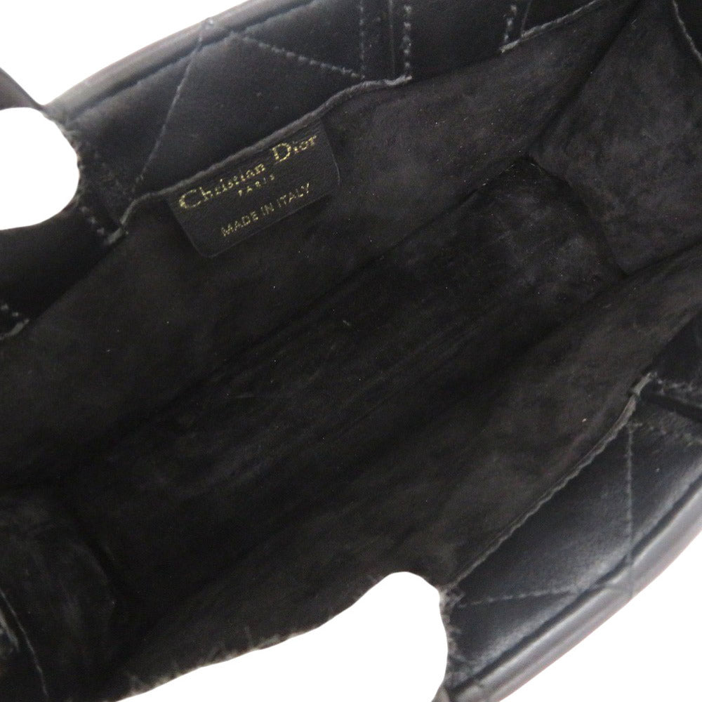 Christian Dior Handbag S5573Owhp Calfskin Black 2Way Mini Macrocannage Book Tote Women