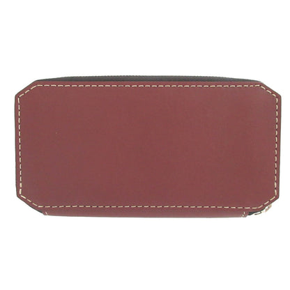 Moreau Paris Long Wallet Purse Leather Brown Zip Around Women