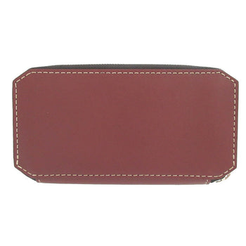 Moreau Paris Long Wallet Purse Leather Brown Zip Around Women