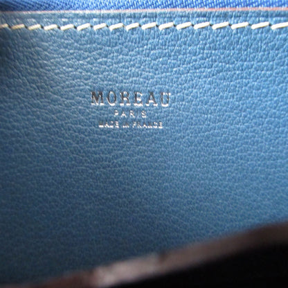 Moreau Paris Long Wallet Purse Leather Brown Zip Around Women