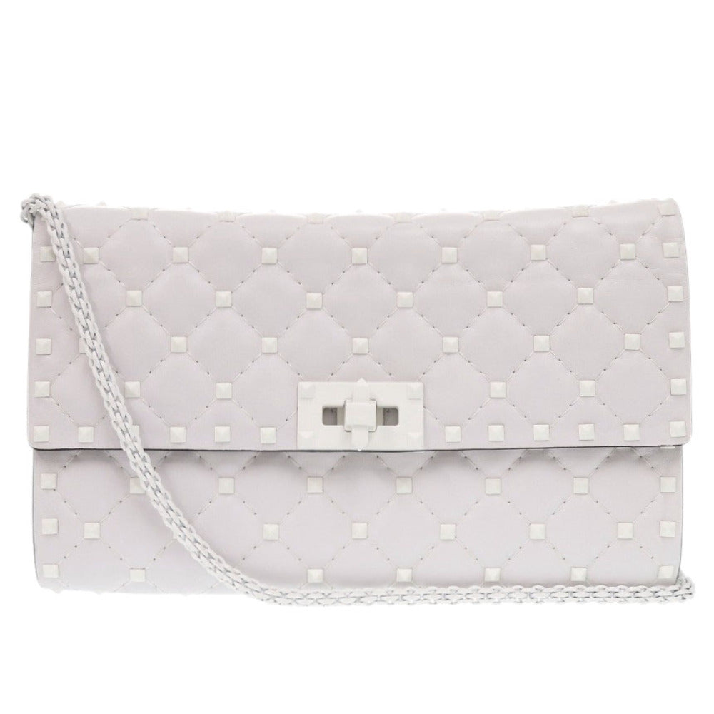 Valentino Garavani Shoulder Bag Pw2B0137Rvh Leather White Rock Studs Women