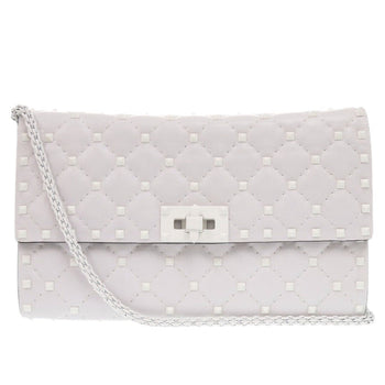 Valentino Garavani Shoulder Bag Pw2B0137Rvh Leather White Rock Studs Women