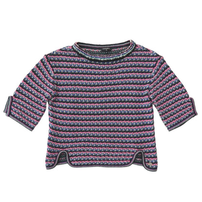 Chanel Knit P56636K07412 Cotton Pink Short Sleeve Knit Coco Mark Women 34