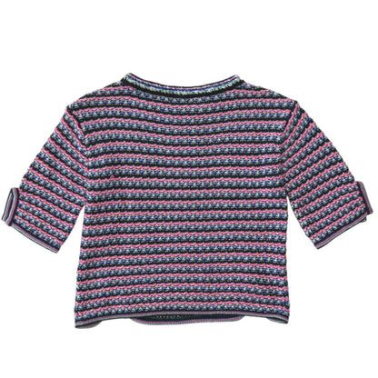 Chanel Knit P56636K07412 Cotton Pink Short Sleeve Knit Coco Mark Women 34