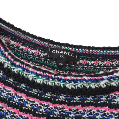 Chanel Knit P56636K07412 Cotton Pink Short Sleeve Knit Coco Mark Women 34