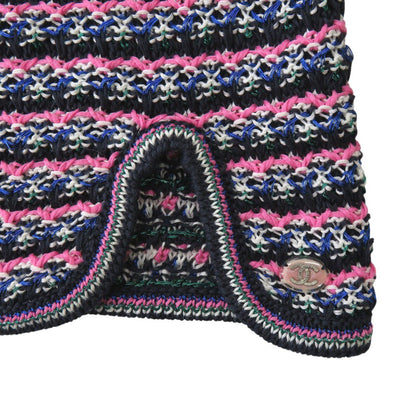 Chanel Knit P56636K07412 Cotton Pink Short Sleeve Knit Coco Mark Women 34