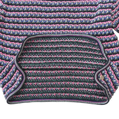 Chanel Knit P56636K07412 Cotton Pink Short Sleeve Knit Coco Mark Women 34