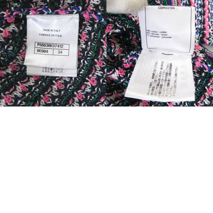 Chanel Knit P56636K07412 Cotton Pink Short Sleeve Knit Coco Mark Women 34