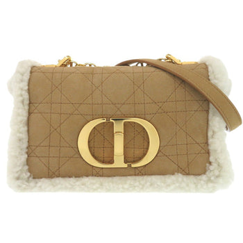 Christian Dior Shoulder Bag Sheepskin Camel Crossbody Chainshoulder Caro Women