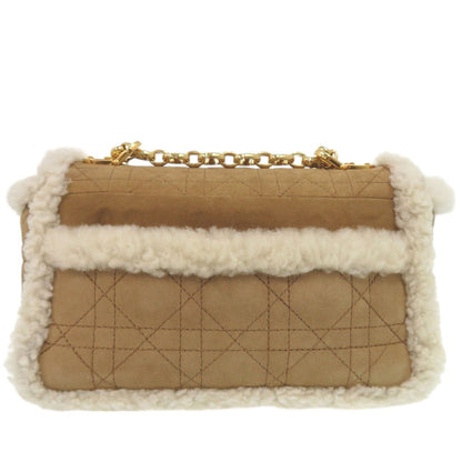 Christian Dior Shoulder Bag Sheepskin Camel Crossbody Chainshoulder Caro Women