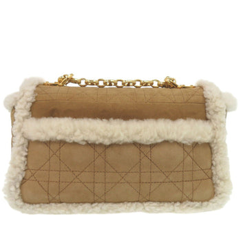 Christian Dior Shoulder Bag Sheepskin Camel Crossbody Chainshoulder Caro Women
