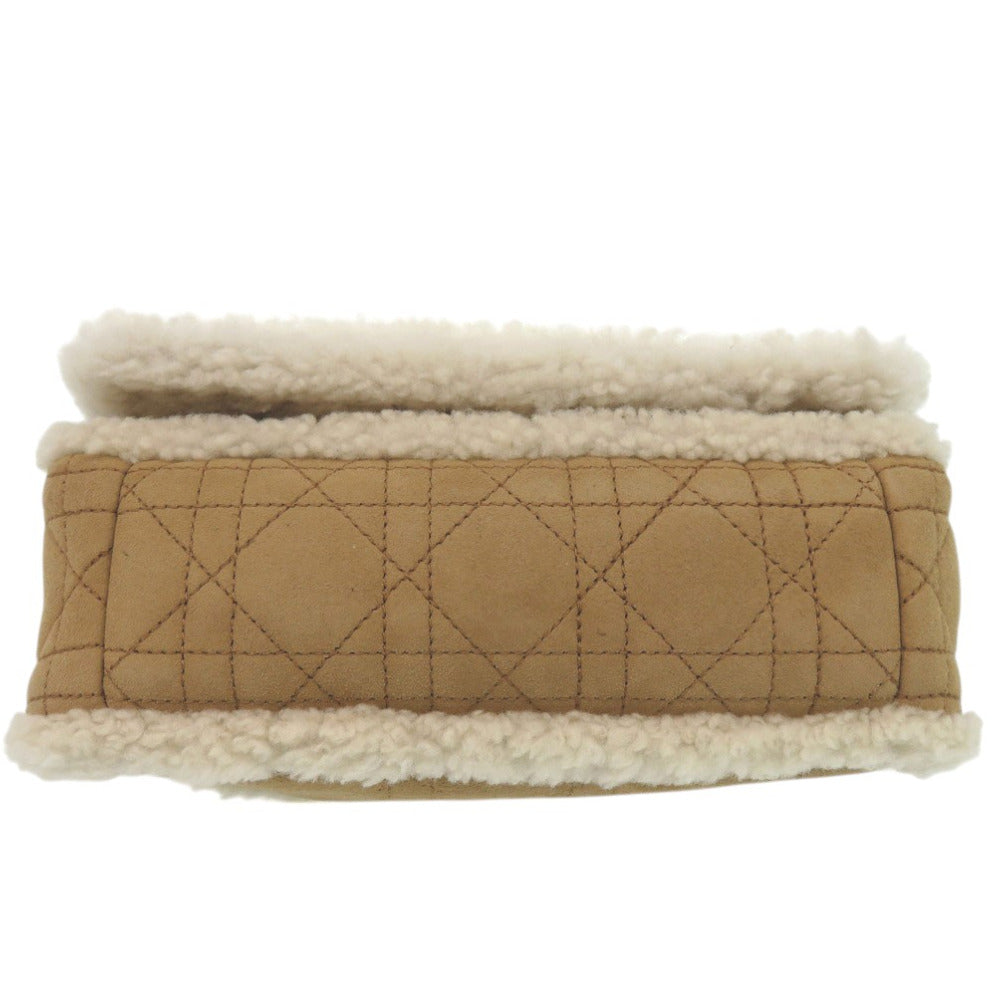 Christian Dior Shoulder Bag Sheepskin Camel Crossbody Chainshoulder Caro Women