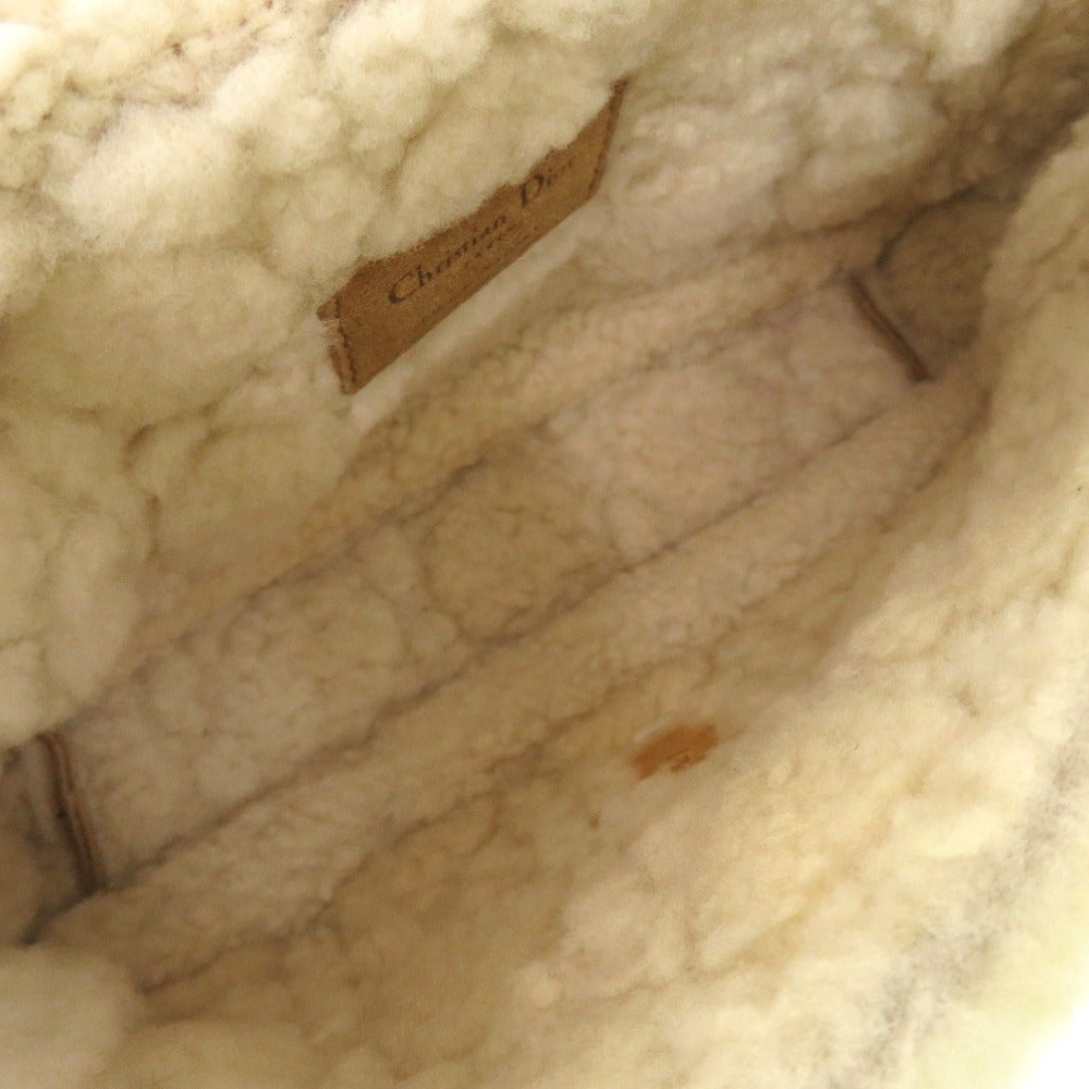 Christian Dior Shoulder Bag Sheepskin Camel Crossbody Chainshoulder Caro Women